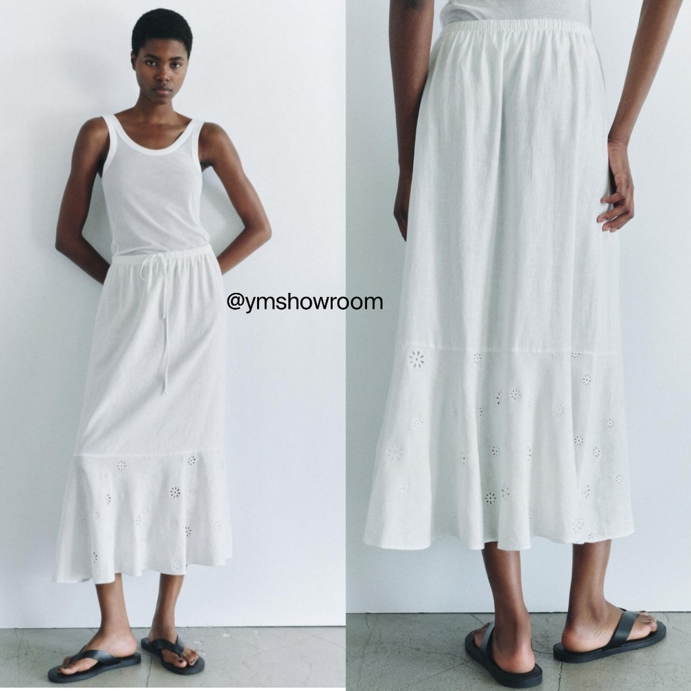 Zara White Maxi Skirt